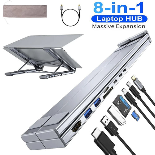 HubPro™ 8-in-1 Dock Stand 💻 — Expand Ports, Elevate Comfort