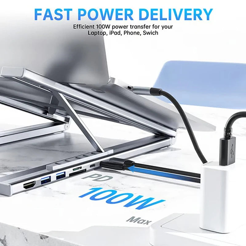 HubPro™ 8-in-1 Dock Stand 💻 — Expand Ports, Elevate Comfort