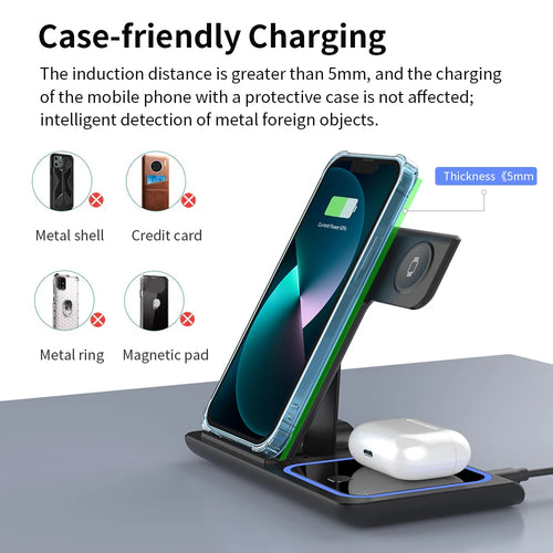 3-IN-1 Foldable Wireless Charging Station