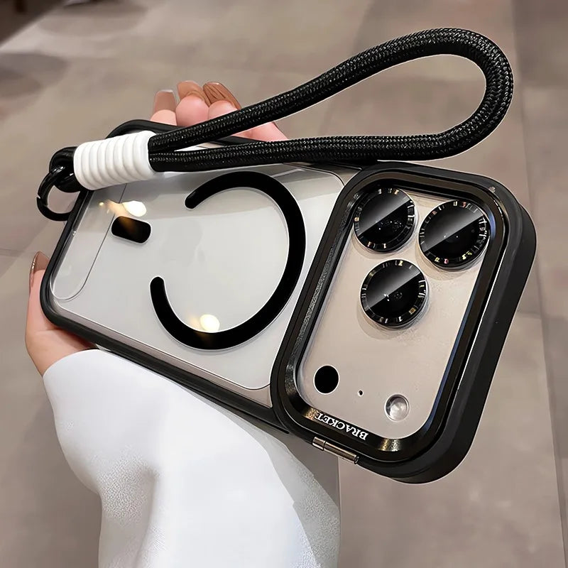 New Camera Bracket For Magnetic Case for iPhone With Wrist Strap