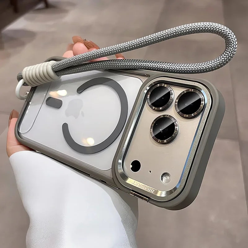 New Camera Bracket For Magnetic Case for iPhone With Wrist Strap