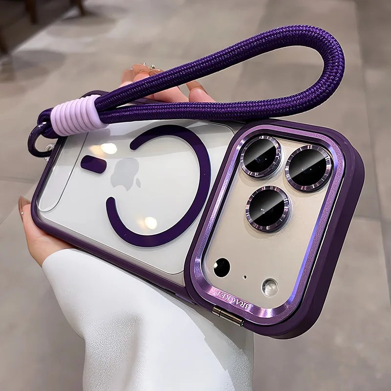 New Camera Bracket For Magnetic Case for iPhone With Wrist Strap